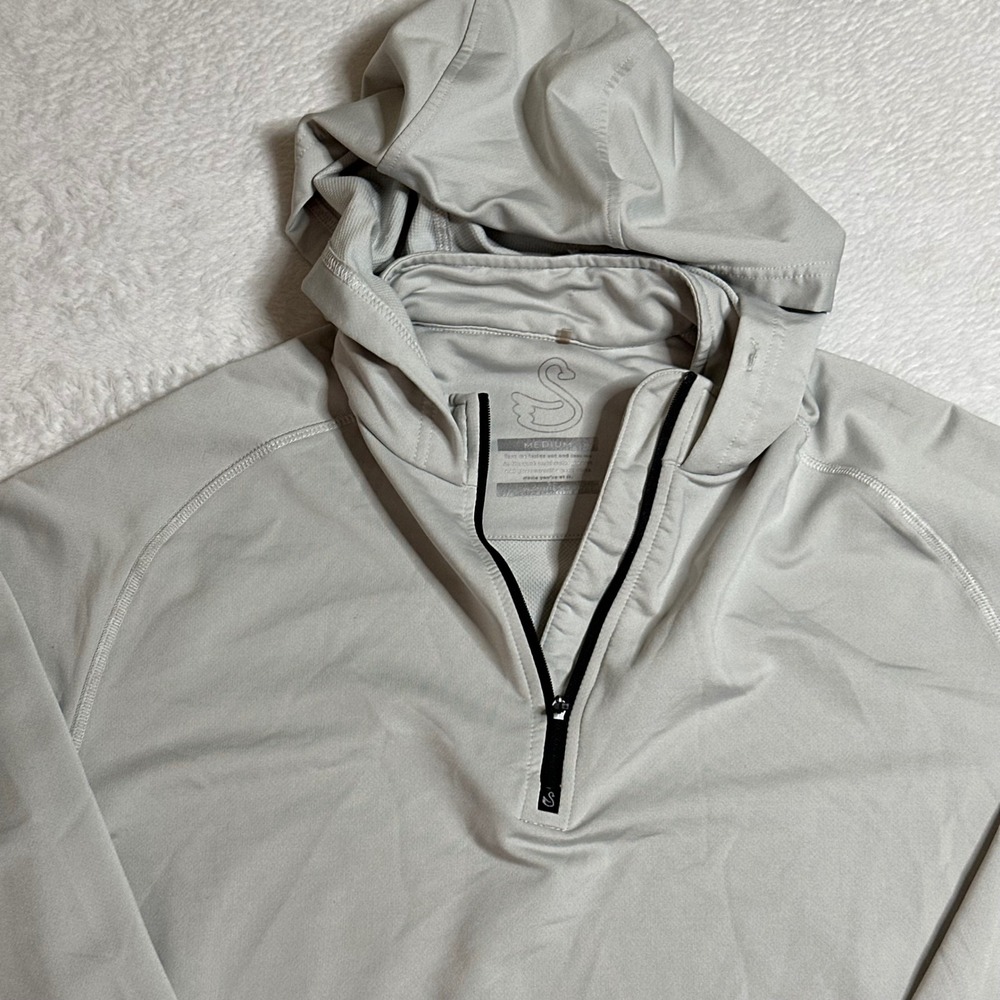 Swannies Golf Co Men's Medium 1/4 Zip Pullover Light Gray Performance Athleisure - Picture 2 of 7